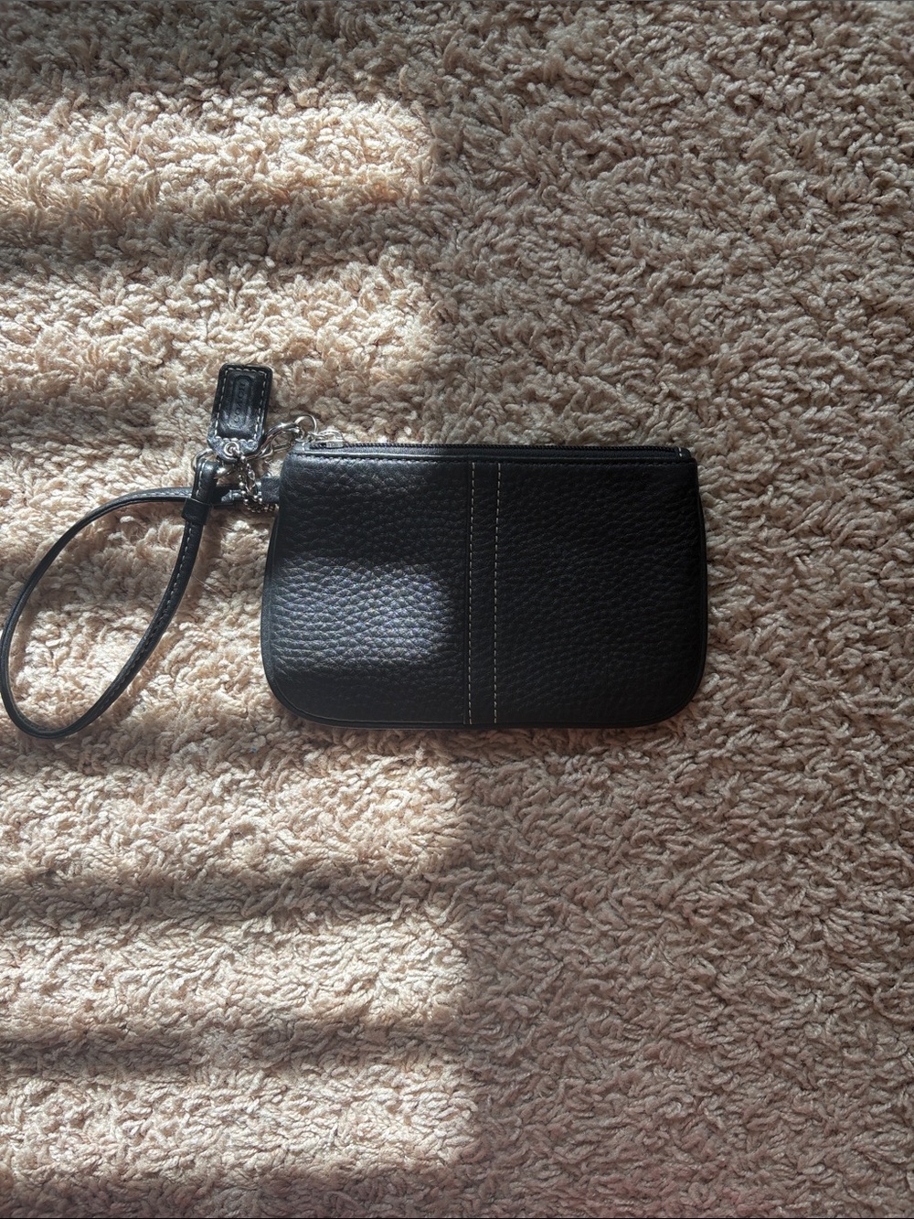 Coach Black Leather Wristlet Clutch